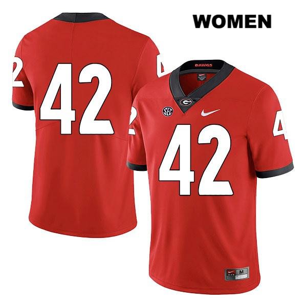 Georgia Bulldogs Women's Mitchell Werntz #42 NCAA No Name Legend Authentic Red Nike Stitched College Football Jersey VRG4656BI